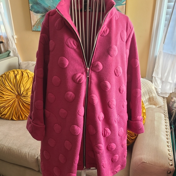 SOLD Berry Polkadot jacket - Picture 2 of 6